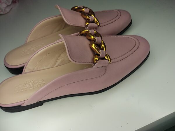 Mule Cuir Rose Nuide – Image 2