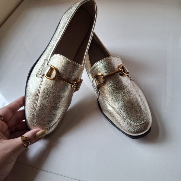 Mocassin Cuir Doré – Image 3