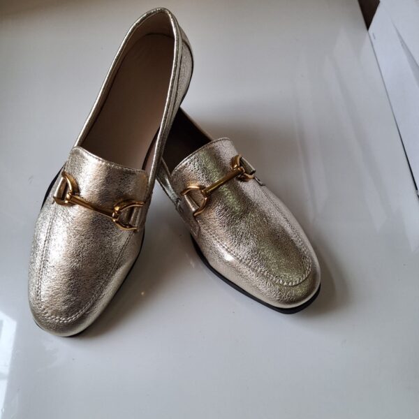 Mocassin Cuir Doré