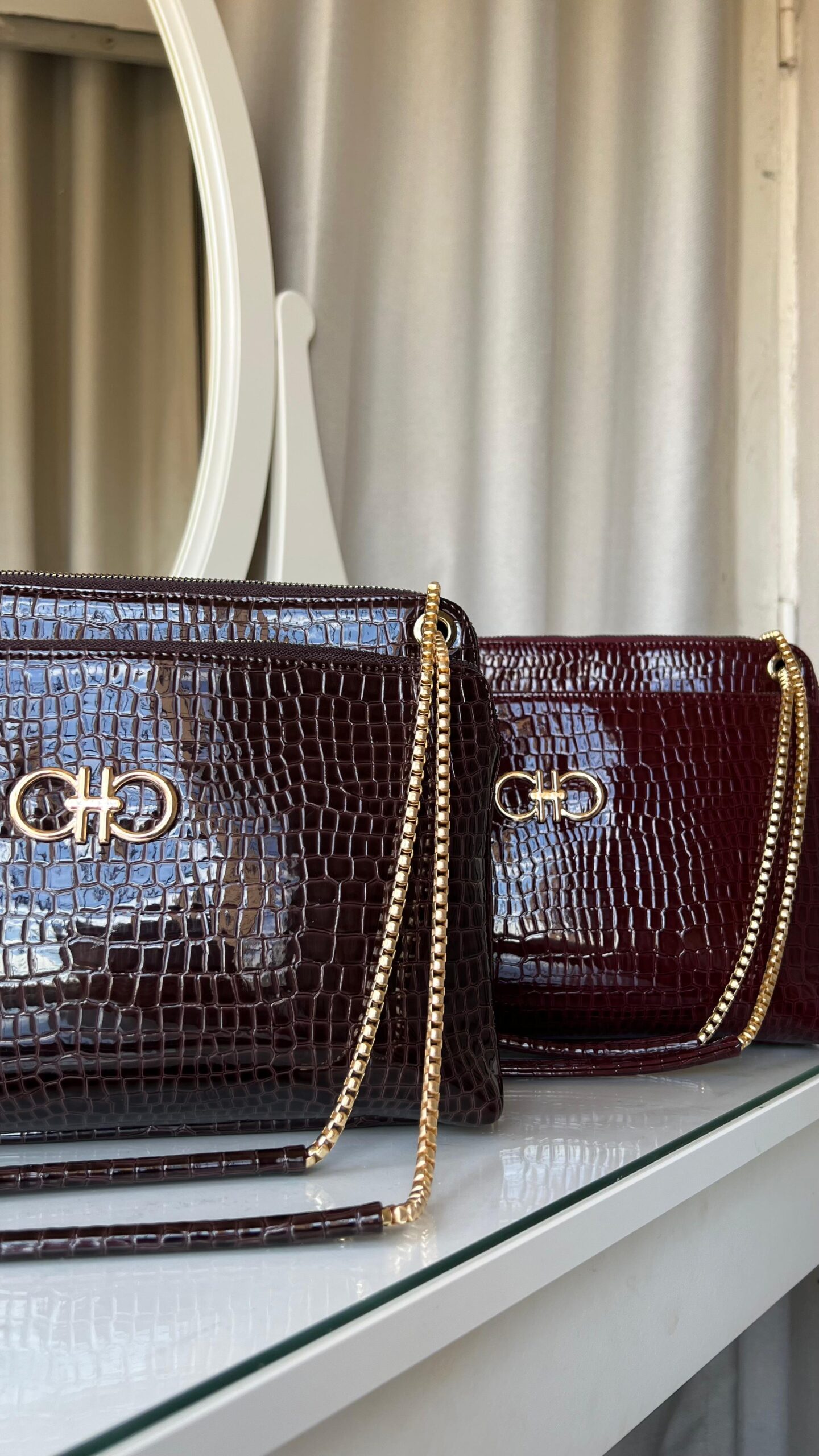 Sac Effet croco Cléopâtre01 En Marron – Image 2